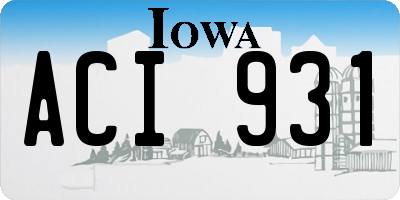 IA license plate ACI931