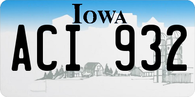 IA license plate ACI932