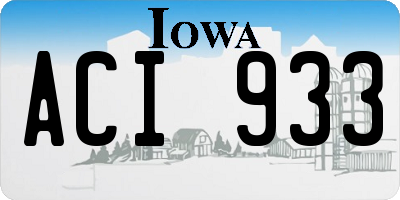 IA license plate ACI933