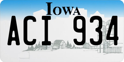 IA license plate ACI934