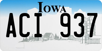 IA license plate ACI937