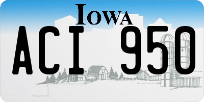 IA license plate ACI950