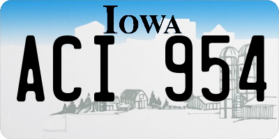 IA license plate ACI954