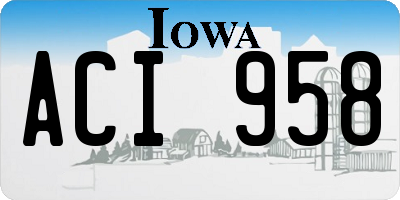 IA license plate ACI958