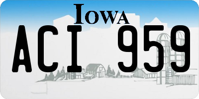 IA license plate ACI959