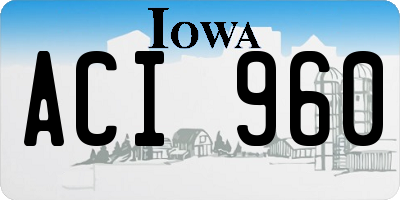 IA license plate ACI960