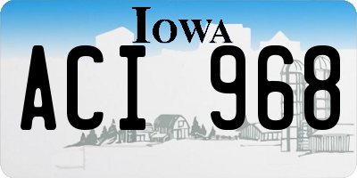 IA license plate ACI968
