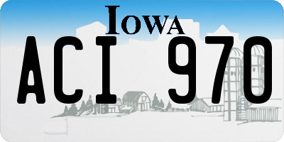 IA license plate ACI970