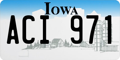 IA license plate ACI971