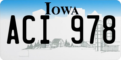 IA license plate ACI978