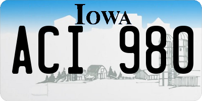 IA license plate ACI980
