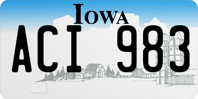 IA license plate ACI983