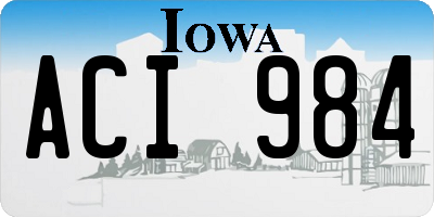 IA license plate ACI984