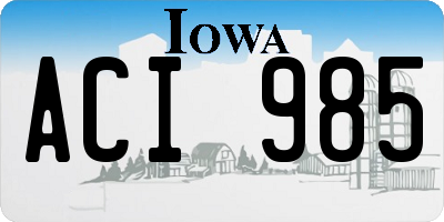 IA license plate ACI985