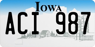IA license plate ACI987