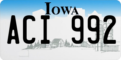 IA license plate ACI992