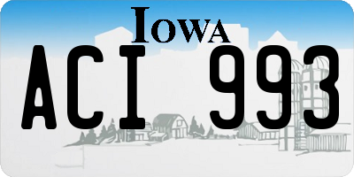 IA license plate ACI993