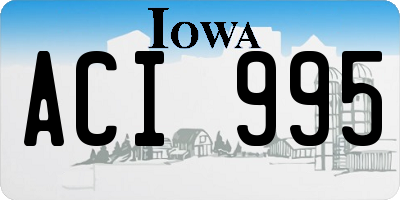IA license plate ACI995