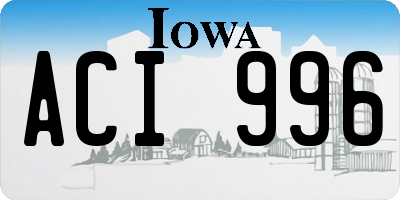 IA license plate ACI996