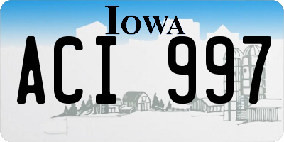 IA license plate ACI997