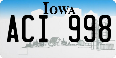 IA license plate ACI998