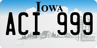 IA license plate ACI999