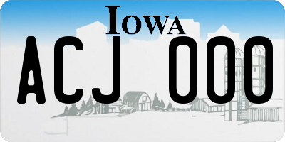 IA license plate ACJ000