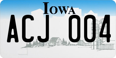 IA license plate ACJ004
