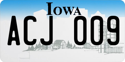 IA license plate ACJ009