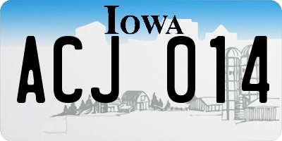 IA license plate ACJ014