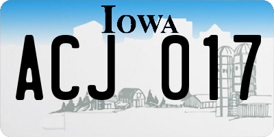 IA license plate ACJ017