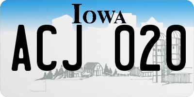 IA license plate ACJ020