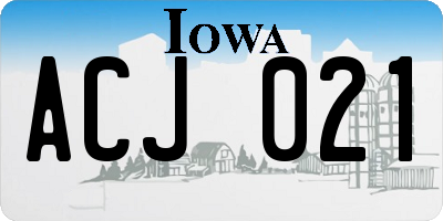 IA license plate ACJ021