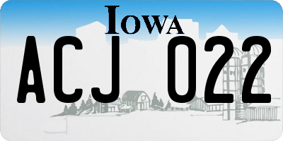IA license plate ACJ022