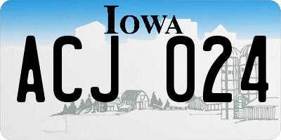IA license plate ACJ024