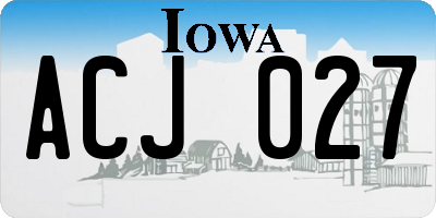 IA license plate ACJ027