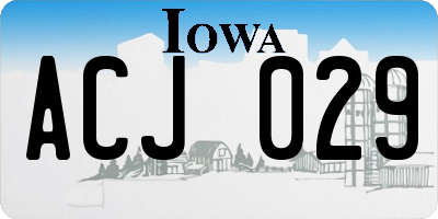 IA license plate ACJ029
