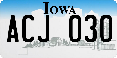 IA license plate ACJ030