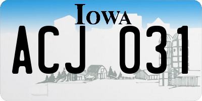 IA license plate ACJ031