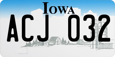 IA license plate ACJ032