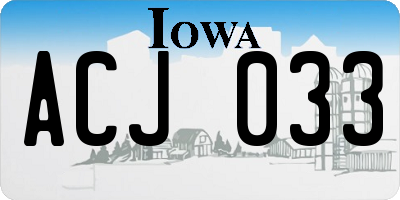 IA license plate ACJ033