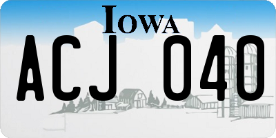 IA license plate ACJ040