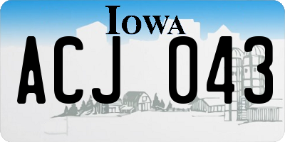 IA license plate ACJ043