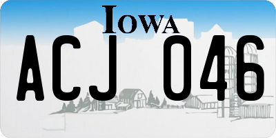 IA license plate ACJ046
