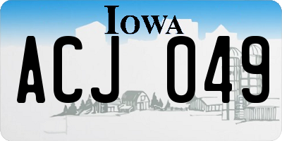 IA license plate ACJ049