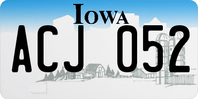IA license plate ACJ052