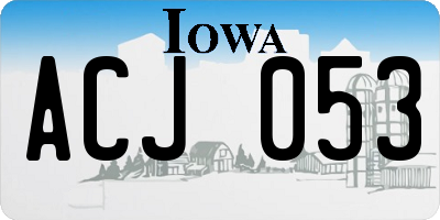 IA license plate ACJ053
