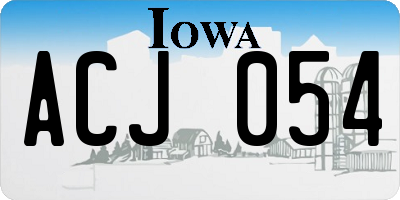 IA license plate ACJ054