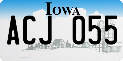 IA license plate ACJ055