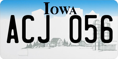 IA license plate ACJ056